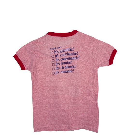 Vintage 70s Atlantic Antic Brooklyn Heather Red Ringer Tee Cotton Poly T-Shirt - Picture 4 of 6